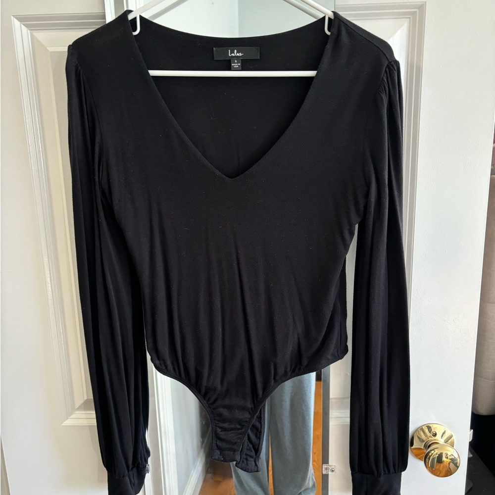 Lulu's Black Long Sleeve Bodysuit